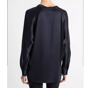 Vince Navy Silk Blouse
